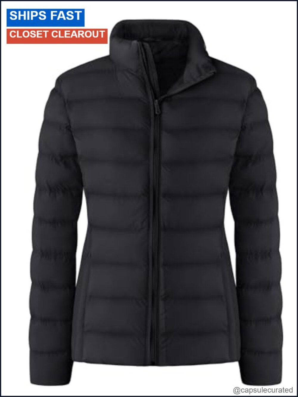 Women's Packable Down Alternative Puffer Jacket Windproof Lightweight Nylon